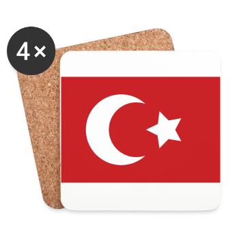 Drapeau de l'Empire ottoman - Dessous de verre (lot de 4) - blanc - Devant