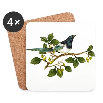 Bunter Vogel - Untersetzer (4er-Set) - Weiß - Vorne