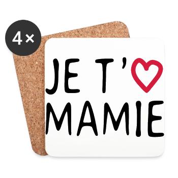 Je t'aime mamie - Dessous de verre (lot de 4) - blanc - Devant