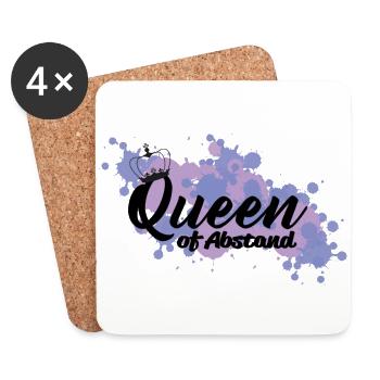 queen of abstand corona - süruche statements - Untersetzer (4er-Set) - Weiß - Vorne