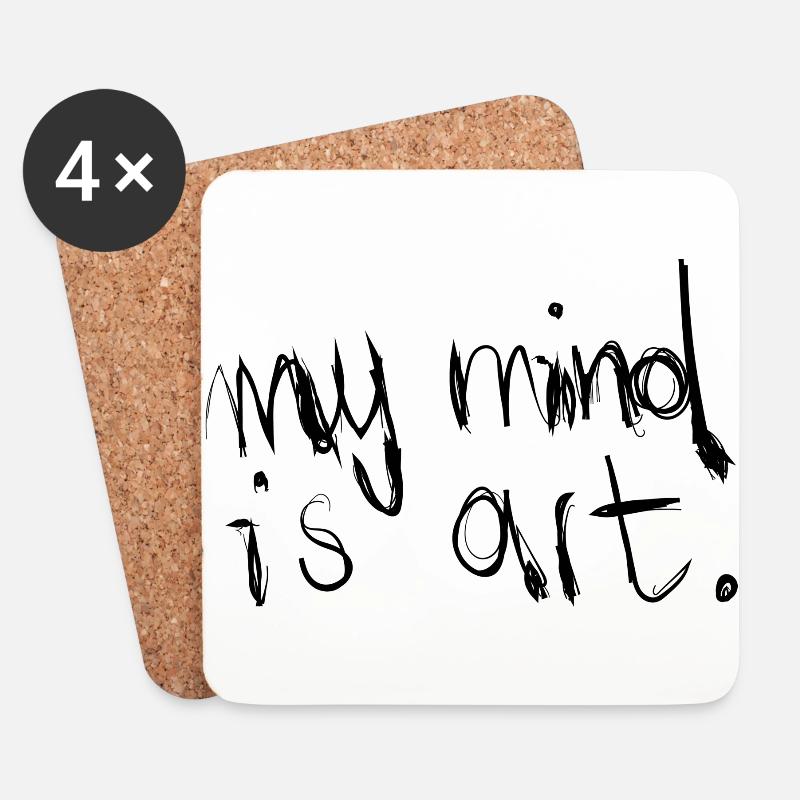 My Mind Is Art - Untersetzer (4er-Set) - Weiß