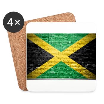 Jamaica jamaican Flag Graffiti on Brick Wall - Untersetzer (4er-Set) - Weiß - Vorne