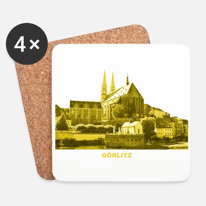 Görlitz Peterskirche Neiße Sachsen Oberlausitz - Untersetzer (4er-Set) - Weiß