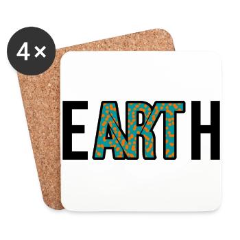 Art - Terre - Art de la Terre - Coronavirus - E-ART-H - Dessous de verre (lot de 4) - blanc - Devant