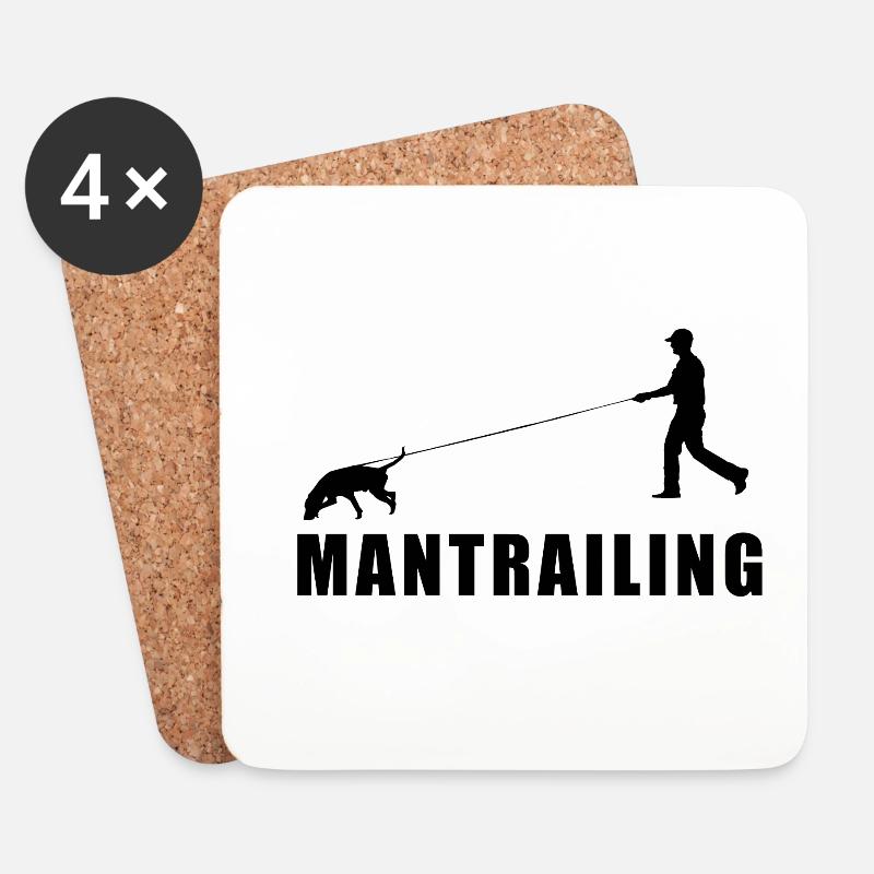 Mantrailing - Untersetzer (4er-Set) - Weiß
