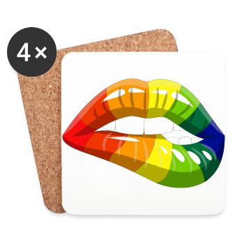Pride Lips - Untersetzer (4er-Set) - Weiß - Vorne