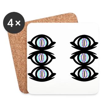 Eye Eyes Fantasy Chaman Spirituel Occulte - Dessous de verre (lot de 4) - blanc - Devant