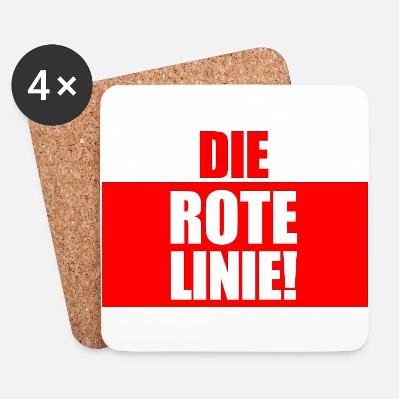 Die Rote Linie - Untersetzer (4er-Set) - Weiß