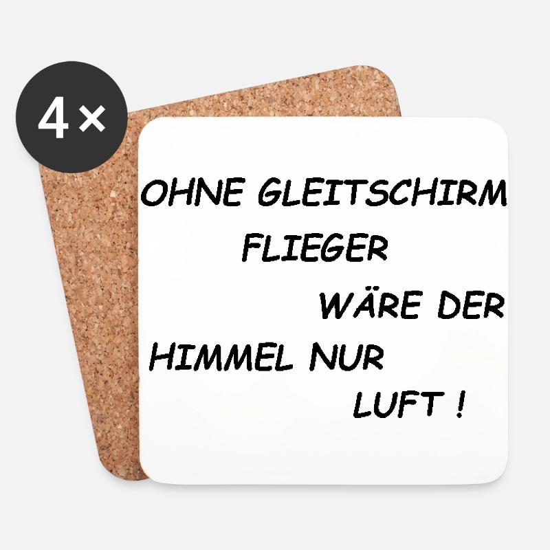 Gleitschirm 18 gif - Untersetzer (4er-Set) - Weiß