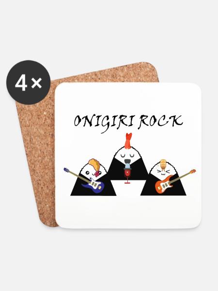ONIGIRI ROCK - Coasters (set of 4) - white