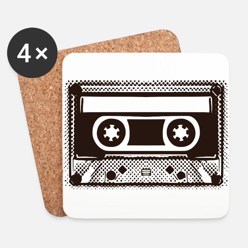 Retro Kassette Mixtape zum Beschriften - Untersetzer (4er-Set) - Weiß