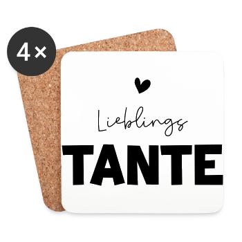 Lieblingstante Geschenk für Tante - Untersetzer (4er-Set) - Weiß - Vorne