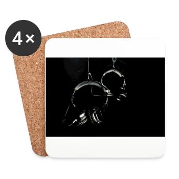 Headphones in the dark - Coasters (set of 4) - white - Front