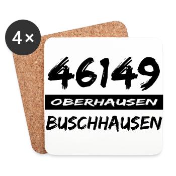 46149 Oberhausen Buschhausen - Untersetzer (4er-Set) - Weiß - Vorne