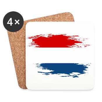 Drapeau hollandais utilisé design - Dessous de verre (lot de 4) - blanc - Devant