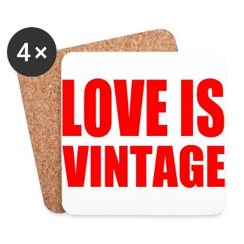 Love is vintage - Dessous de verre (lot de 4) - blanc - Devant