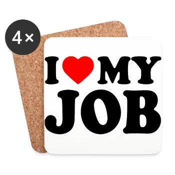I love my job - Untersetzer (4er-Set) - Weiß - Vorne