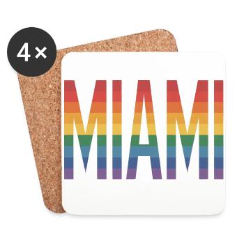 Miami - Cool queer City Logo - Coasters (set of 4) - white - Front