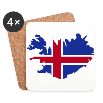 Islande Iceland Island - Dessous de verre (lot de 4) - blanc - Devant