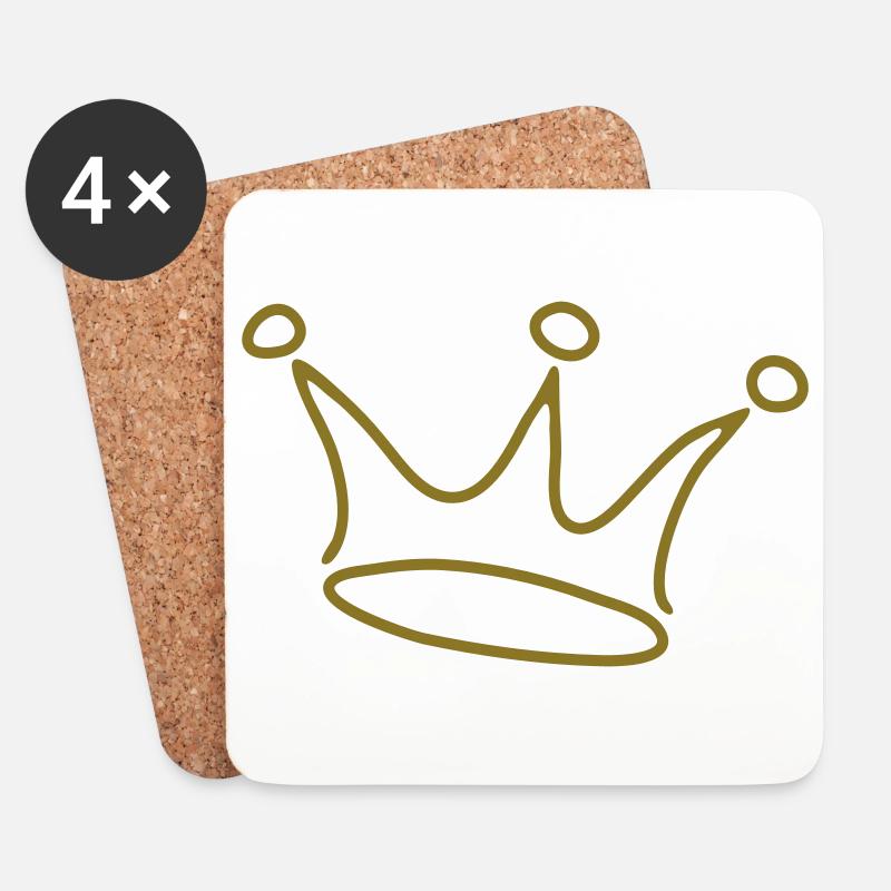 crown gold - Untersetzer (4er-Set) - Weiß