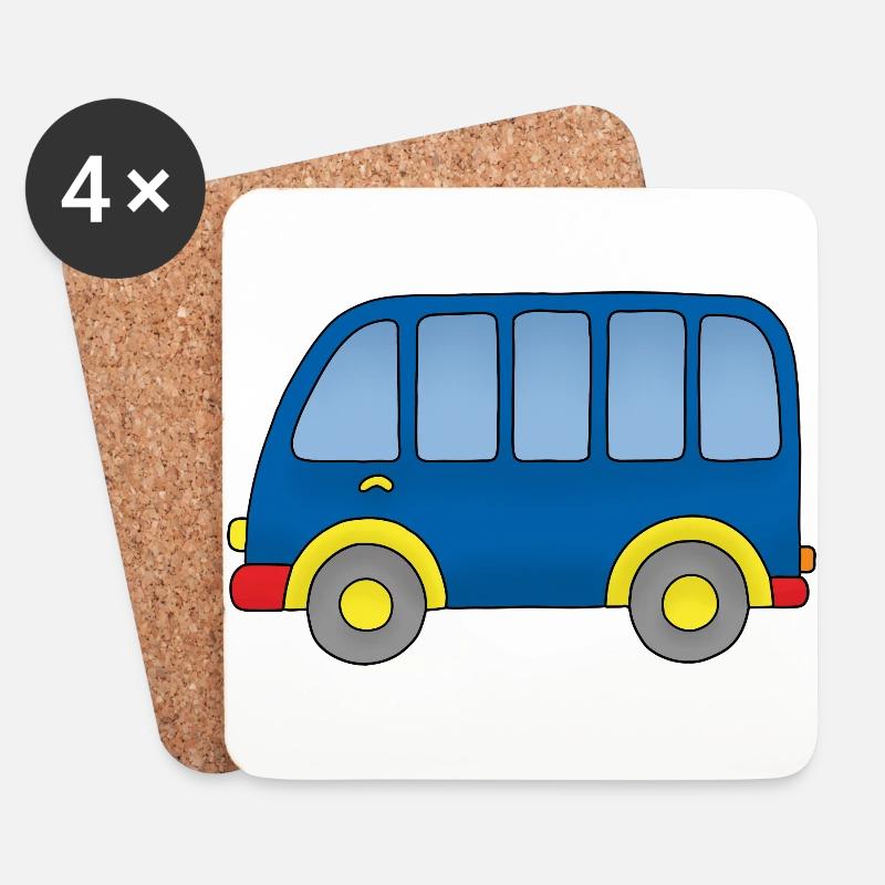mein kleiner Omnibus - Untersetzer (4er-Set) - Weiß