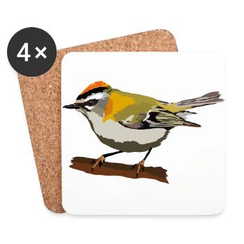 Sommergoldhähnchen - Untersetzer (4er-Set) - Weiß - Vorne