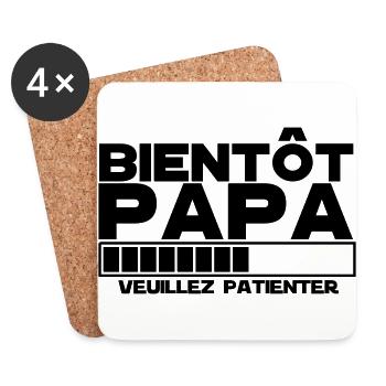 bientôt papa - Dessous de verre (lot de 4) - blanc - Devant