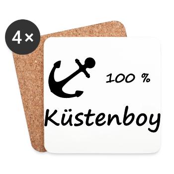 100 % Küstenboy - Untersetzer (4er-Set) - Weiß - Vorne