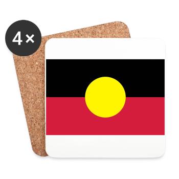 Fahne Flagge Aborigines - Untersetzer (4er-Set) - Weiß - Vorne