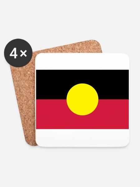 Fahne Flagge Aborigines - Untersetzer (4er-Set) - Weiß
