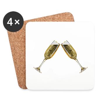glasses - Coasters (set of 4) - white - Front