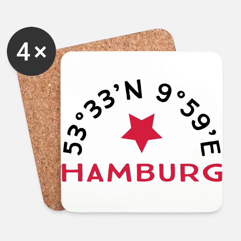 Hamburg - Untersetzer (4er-Set) - Weiß