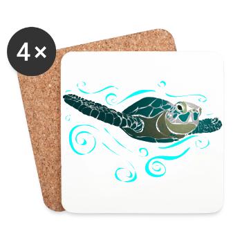 Wasserschildkröte - Coasters (set of 4) - white - Front