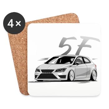 Leon de la fr, faible, profond, Stanced, Cupra - Dessous de verre (lot de 4) - blanc - Devant