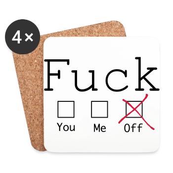 Fuck off 2c - Coasters (set of 4) - white - Front