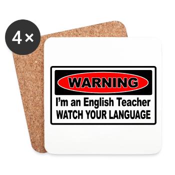 warning Im an english teacher - Untersetzer (4er-Set) - Weiß - Vorne
