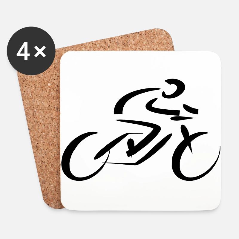 Radsport - Untersetzer (4er-Set) - Weiß