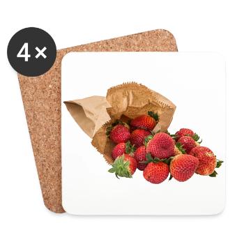 strawberry erdbeeren veggie gemuese fruits60 - Untersetzer (4er-Set) - Weiß - Vorne