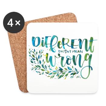 Different, not wrong - Coasters (set of 4) - white - Front