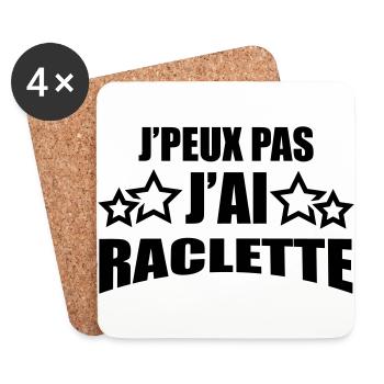 j'peux pas j'ai raclette - Dessous de verre (lot de 4) - blanc - Devant