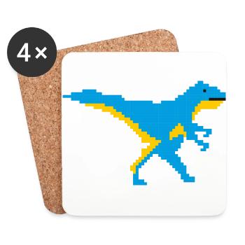  Mosaik Dino - Untersetzer (4er-Set) - Weiß - Vorne