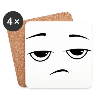 Bored Smiley Sourire - Dessous de verre (lot de 4) - blanc - Devant