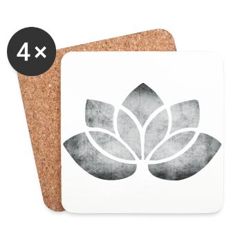 yoga lotus blume silber - Untersetzer (4er-Set) - Weiß - Vorne