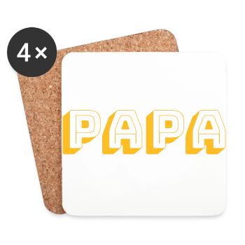 Vatertag Bester Papa für immer - Untersetzer (4er-Set) - Weiß - Vorne
