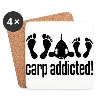 CARP ADDICTED! - Untersetzer (4er-Set) - Weiß - Vorne