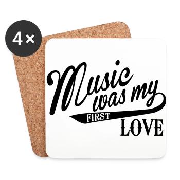 Music was my first Love - Dessous de verre (lot de 4) - blanc - Devant