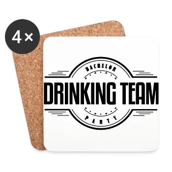 bachelor party drinking team2 - Dessous de verre (lot de 4) - blanc - Devant