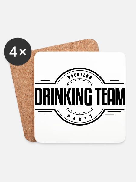 bachelor party drinking team2 - Coasters (set of 4) - white