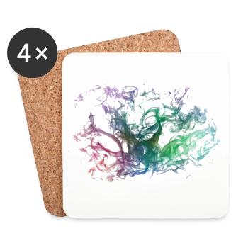 Colorful smoke - Coasters (set of 4) - white - Front