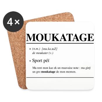 Moukatage - Dessous de verre (lot de 4) - blanc - Devant